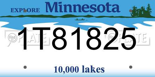 1T81825 Minnesota License Plate