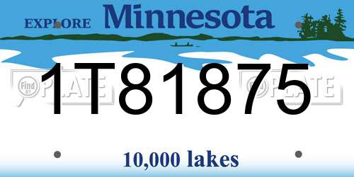 1T81875 Minnesota License Plate