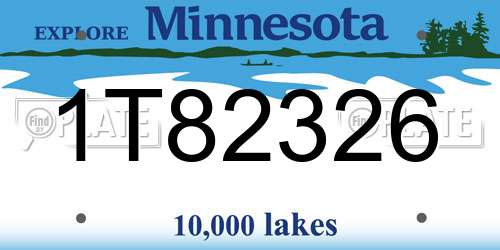1T82326 Minnesota License Plate