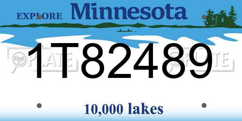 1T82489 Minnesota License Plate