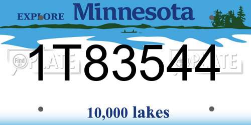 1T83544 Minnesota License Plate