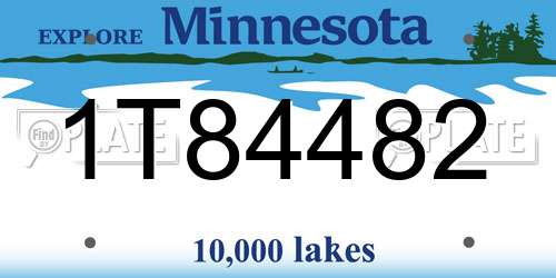 1T84482 Minnesota License Plate