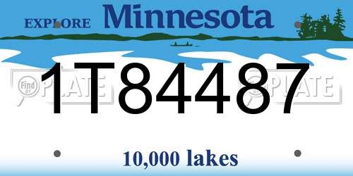 1T84487 Minnesota License Plate