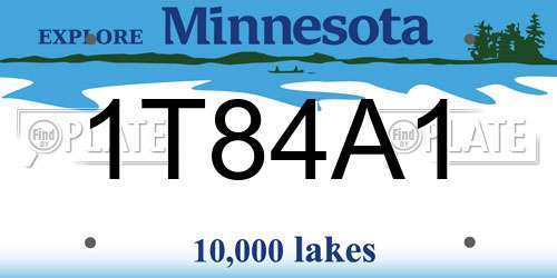 1T84A1 Minnesota License Plate