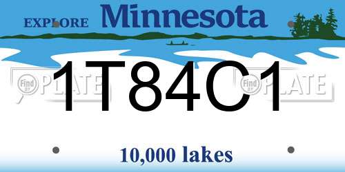 1T84C1 Minnesota License Plate