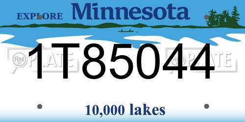 1T85044 Minnesota License Plate