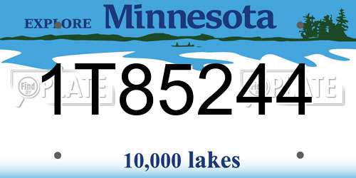 1T85244 Minnesota License Plate