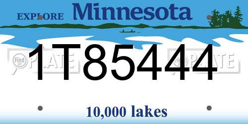 1T85444 Minnesota License Plate
