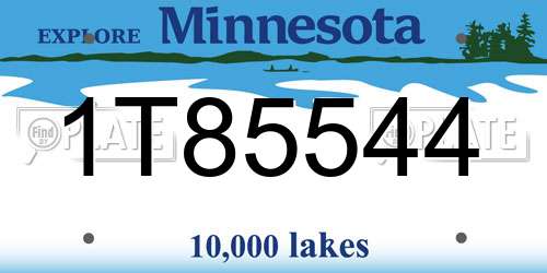 1T85544 Minnesota License Plate