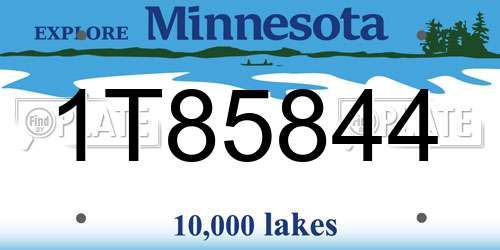 1T85844 Minnesota License Plate