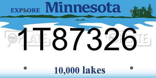 1T87326 Minnesota License Plate