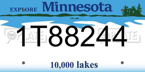 1T88244 Minnesota License Plate