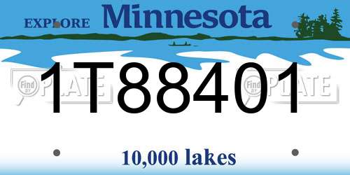 1T88401 Minnesota License Plate