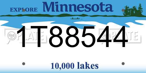 1T88544 Minnesota License Plate