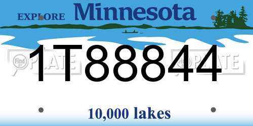 1T88844 Minnesota License Plate