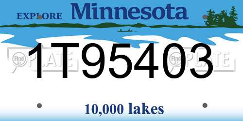 1T95403 Minnesota License Plate