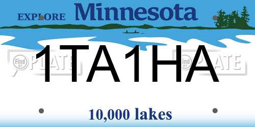 1TA1HA Minnesota License Plate