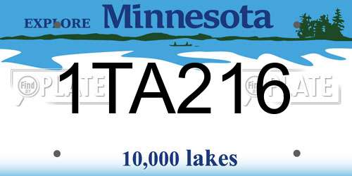 1TA216 Minnesota License Plate