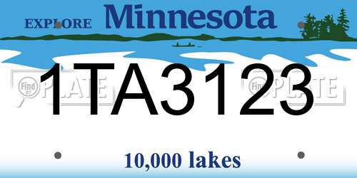 1TA3123 Minnesota License Plate