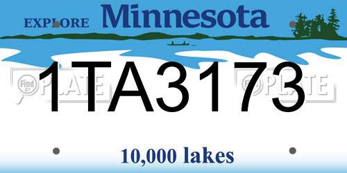 1TA3173 Minnesota License Plate