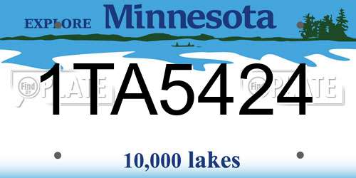 1TA5424 Minnesota License Plate