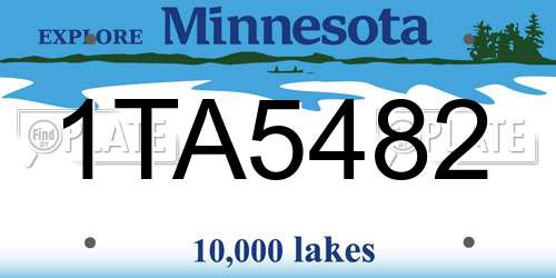 1TA5482 Minnesota License Plate