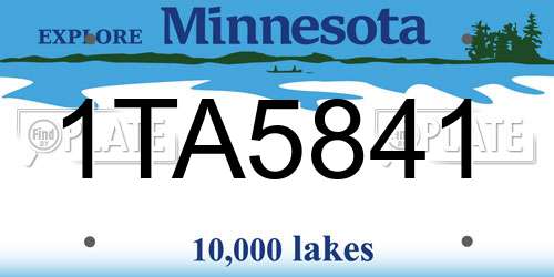 1TA5841 Minnesota License Plate