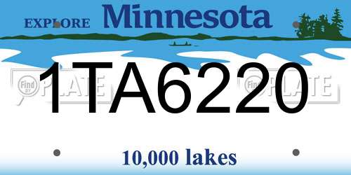 1TA6220 Minnesota License Plate