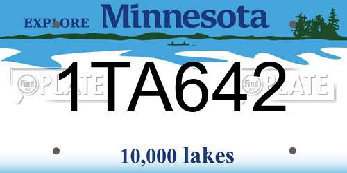 1TA642 Minnesota License Plate