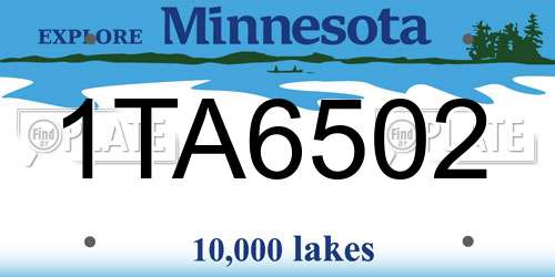 1TA6502 Minnesota License Plate