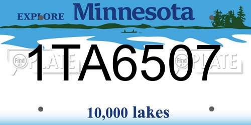 1TA6507 Minnesota License Plate