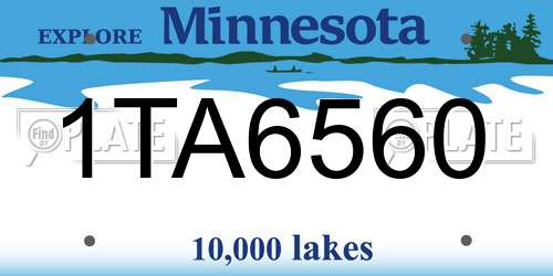 1TA6560 Minnesota License Plate
