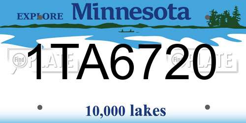1TA6720 Minnesota License Plate