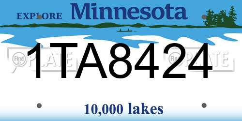 1TA8424 Minnesota License Plate
