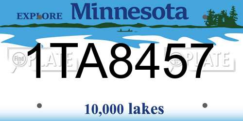 1TA8457 Minnesota License Plate