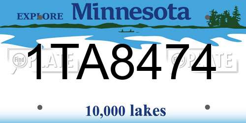 1TA8474 Minnesota License Plate