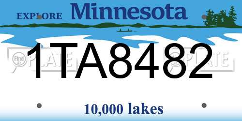 1TA8482 Minnesota License Plate