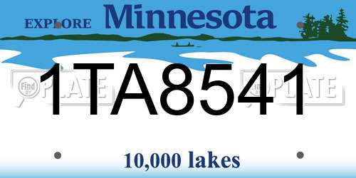 1TA8541 Minnesota License Plate