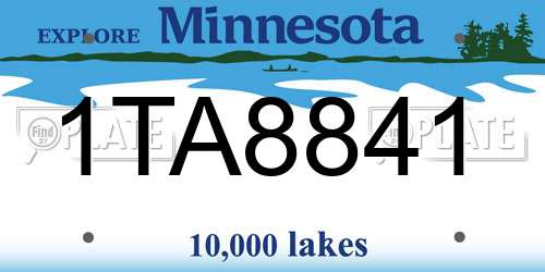 1TA8841 Minnesota License Plate