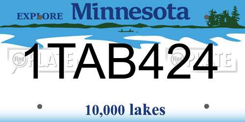 1TAB424 Minnesota License Plate