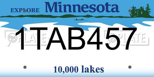 1TAB457 Minnesota License Plate
