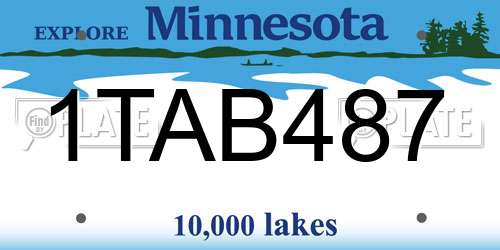 1TAB487 Minnesota License Plate