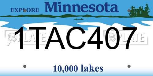 1TAC407 Minnesota License Plate