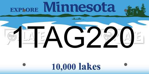1TAG220 Minnesota License Plate