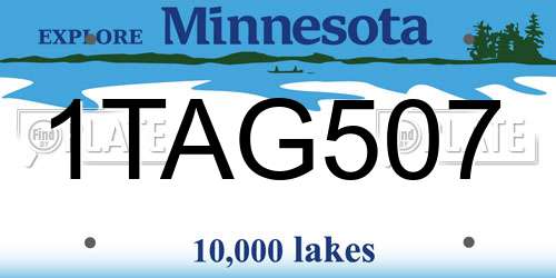 1TAG507 Minnesota License Plate