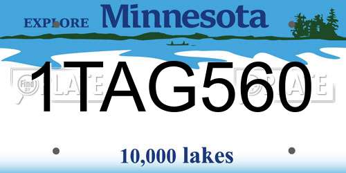 1TAG560 Minnesota License Plate