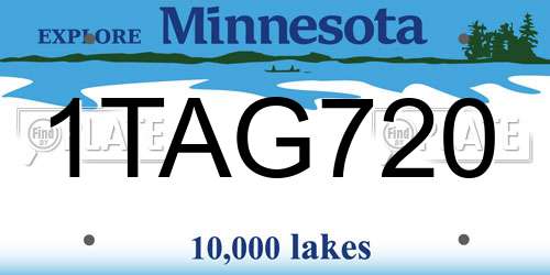1TAG720 Minnesota License Plate