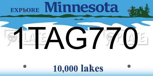 1TAG770 Minnesota License Plate
