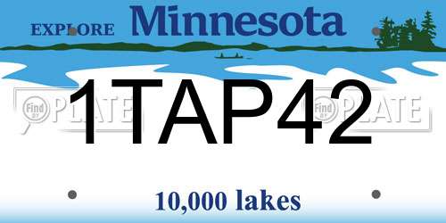 1TAP42 Minnesota License Plate