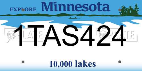 1TAS424 Minnesota License Plate